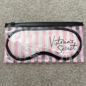 Victoria's Secret Pink and White Striped Satin Eye Mask